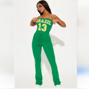 Green Brazil Tube Jumpsuit